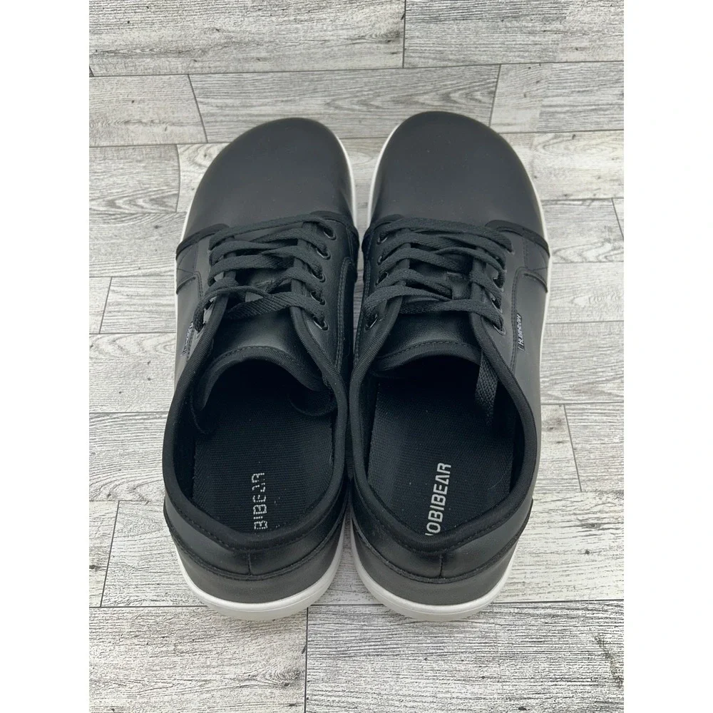 HobiBear Black Leather Lace Up Casual Sneakers Shoes Men Size‎ EU 47 US 13